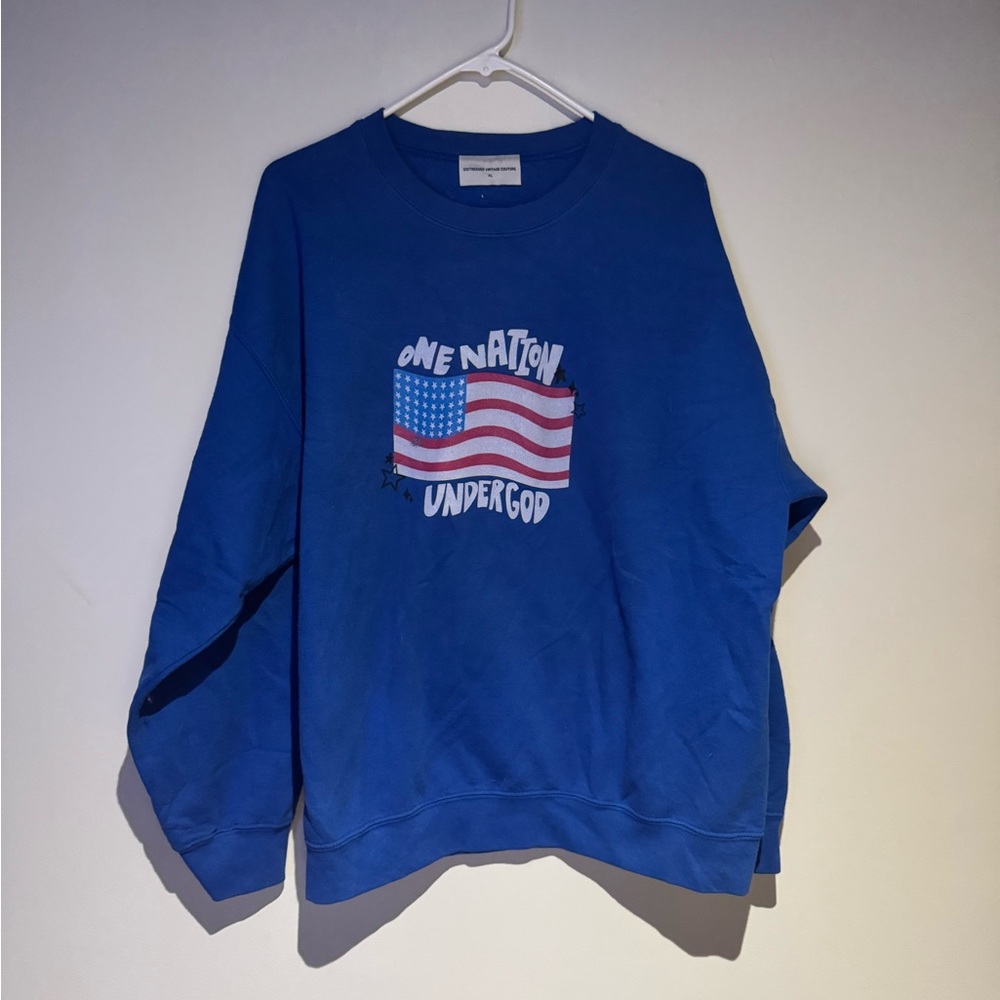 Women's Royal Blue Graphic Crewneck Sweatshirt